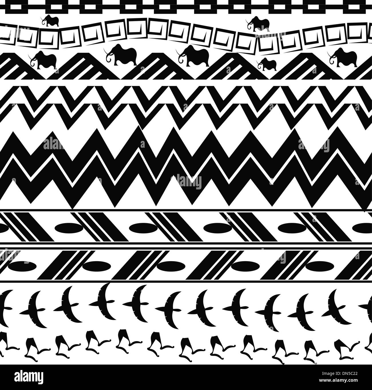 Seamless texture monochrome en style tribal Illustration de Vecteur