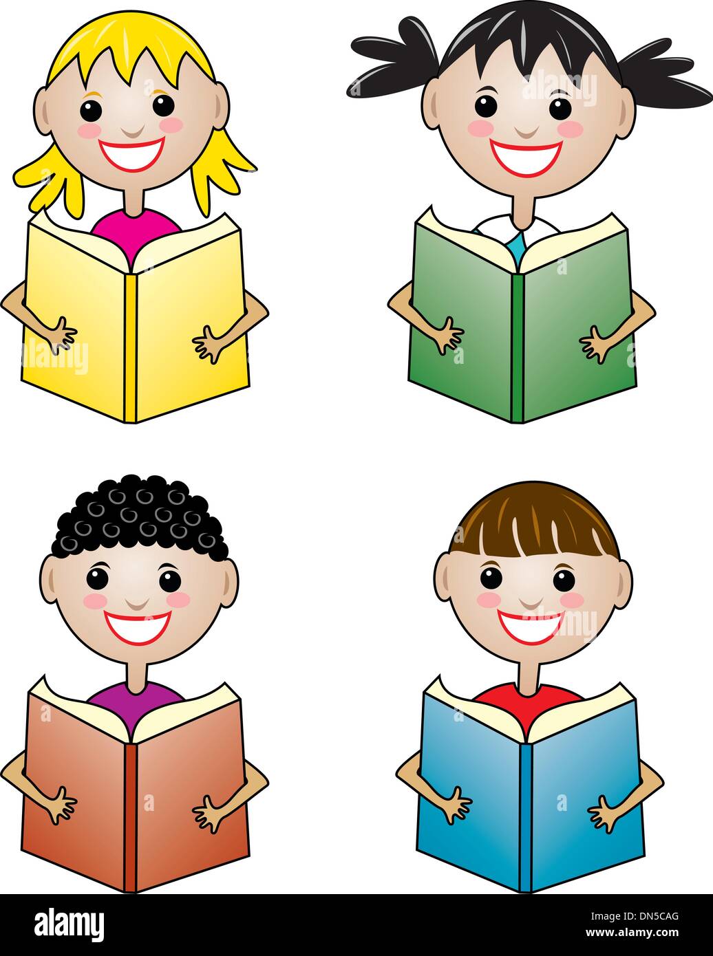 Enfants holding books Illustration de Vecteur