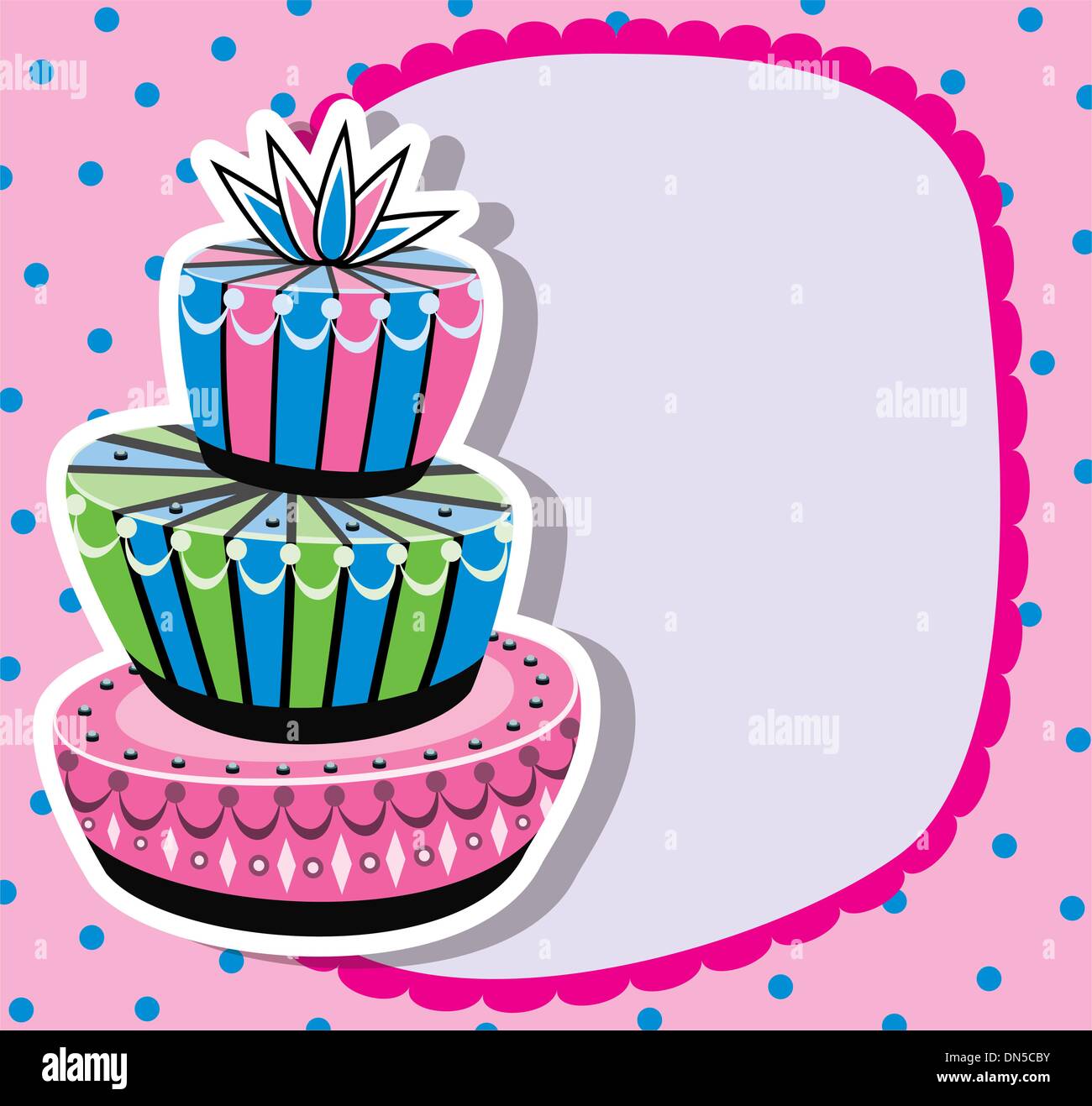Gâteau d'anniversaire et copy-space Illustration de Vecteur