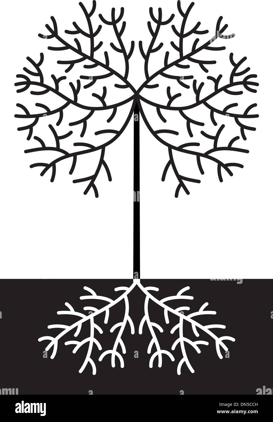 Résumé de l'arbre en noir et blanc Illustration de Vecteur