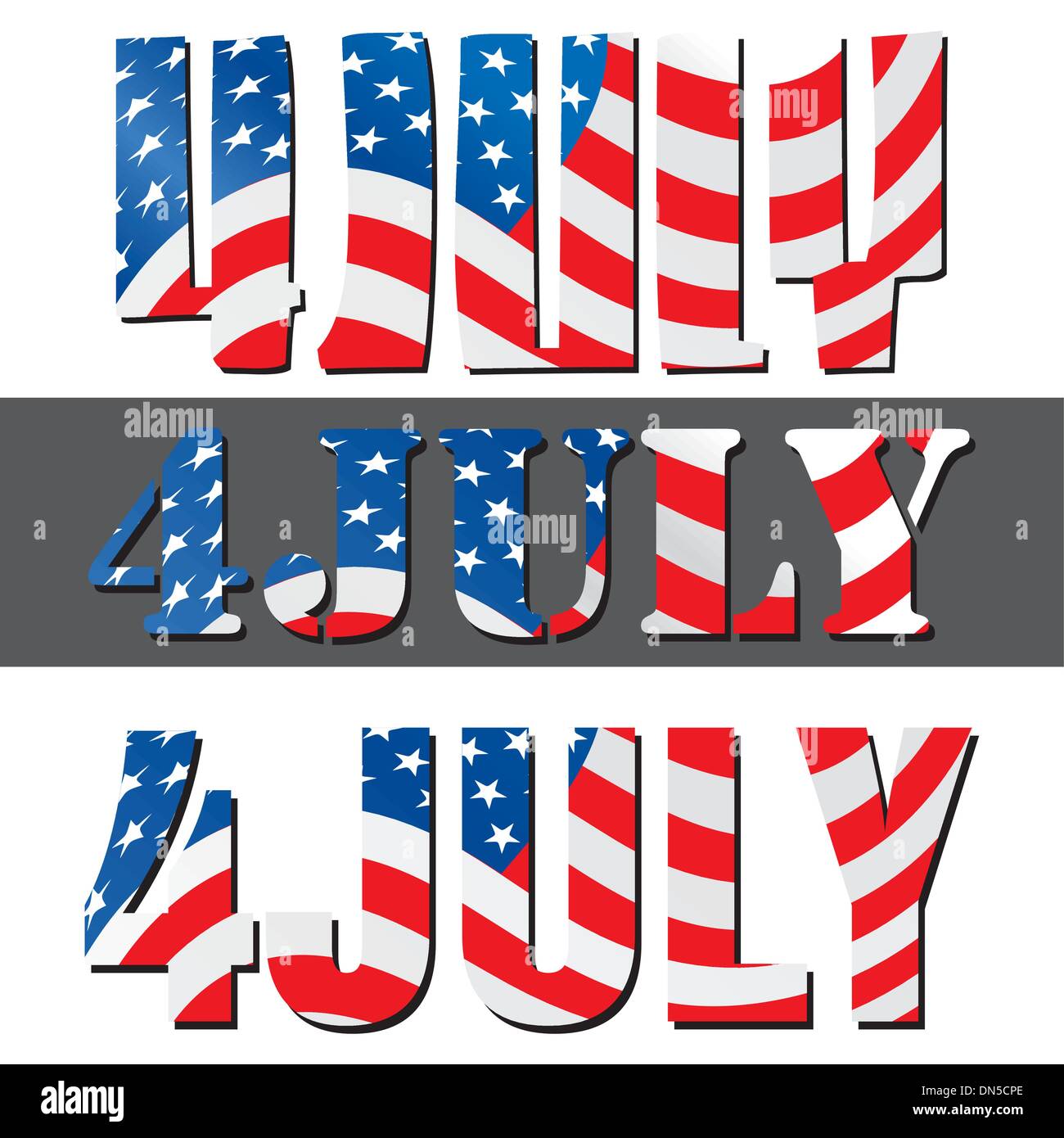 4 juillet Jour de l'Indépendance américaine. Illustration de Vecteur