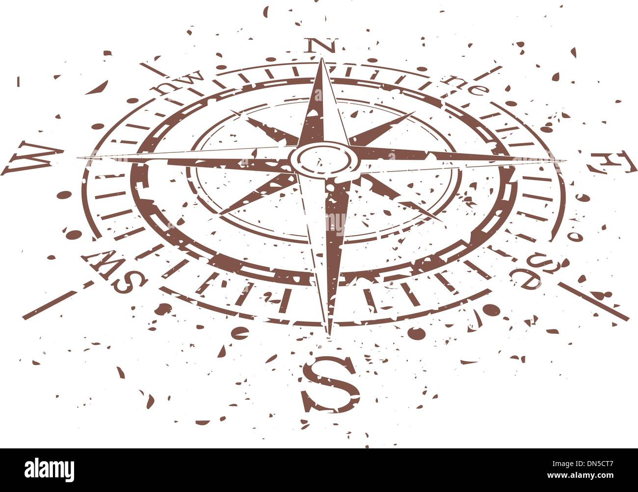Grunge vector compass Illustration de Vecteur