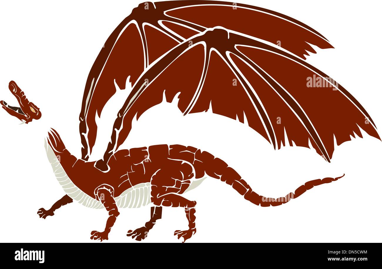 Dragon rouge Illustration de Vecteur