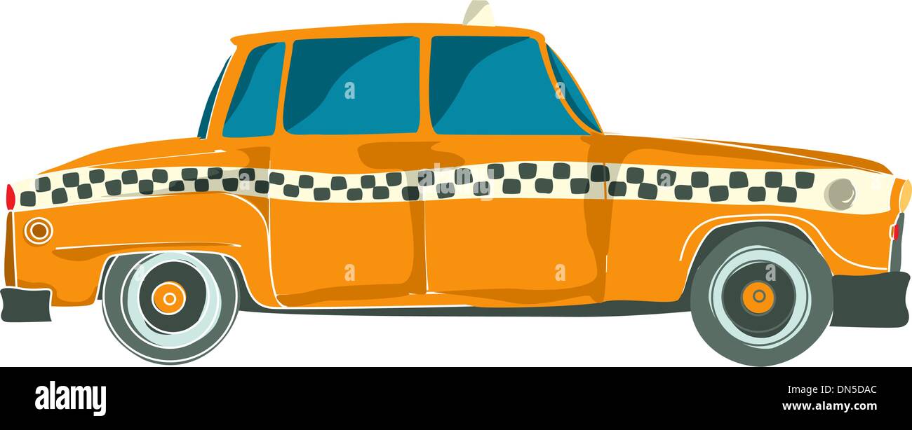 Cartoon yellow cab Illustration de Vecteur