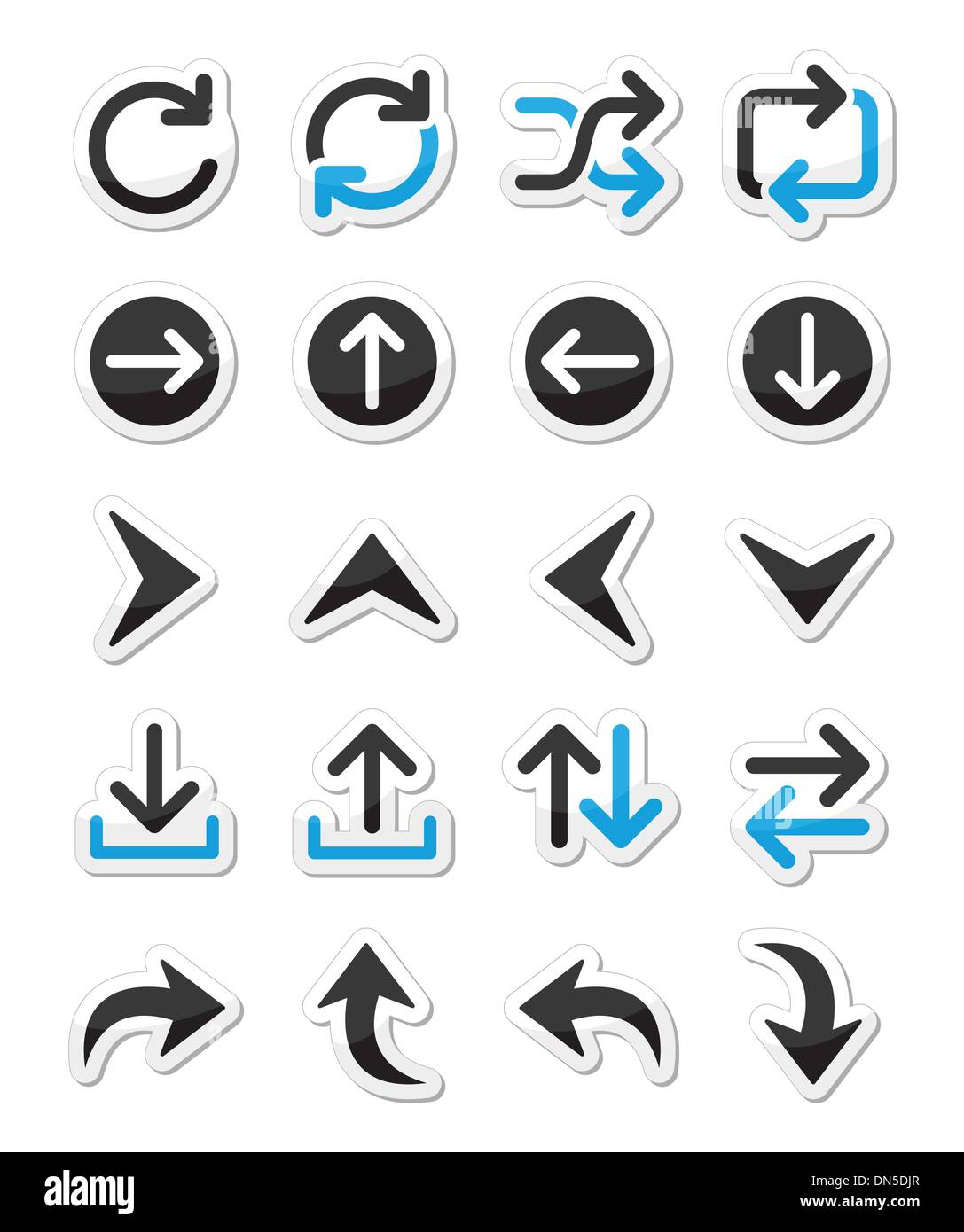 Jeux d'icônes flèche vector isolated on white Illustration de Vecteur