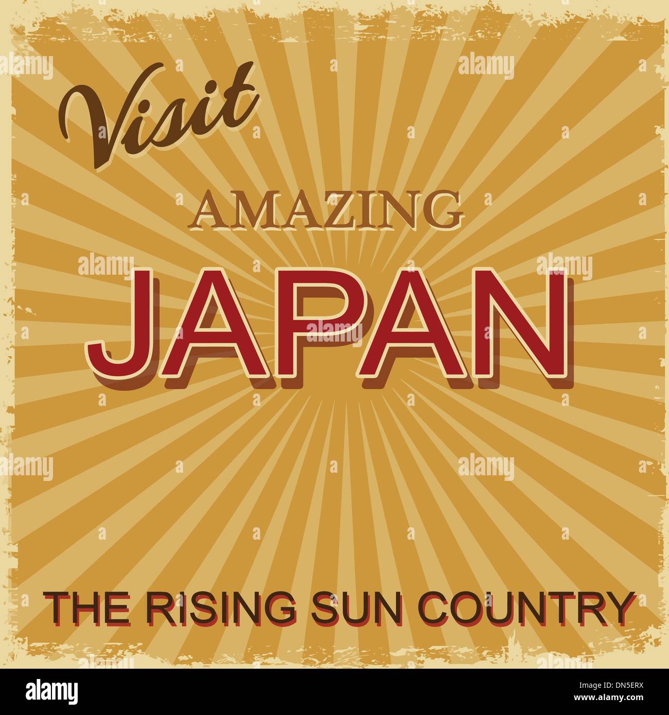 Vintage poster touristique - Japon Illustration de Vecteur