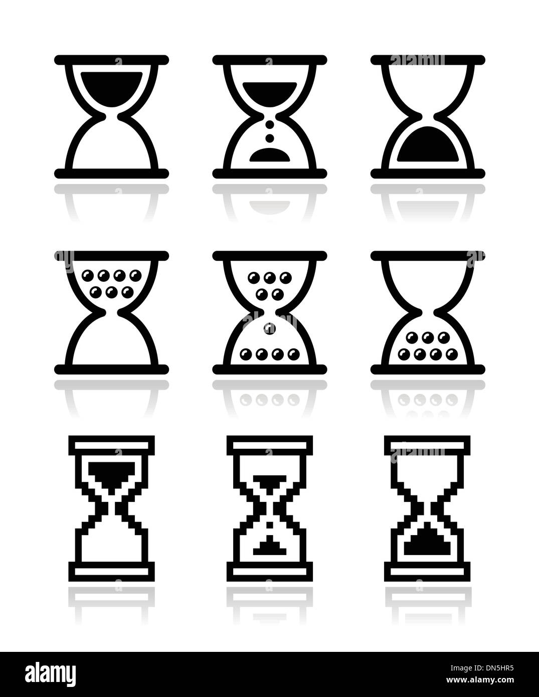 Sablier sablier, vector icon set Illustration de Vecteur