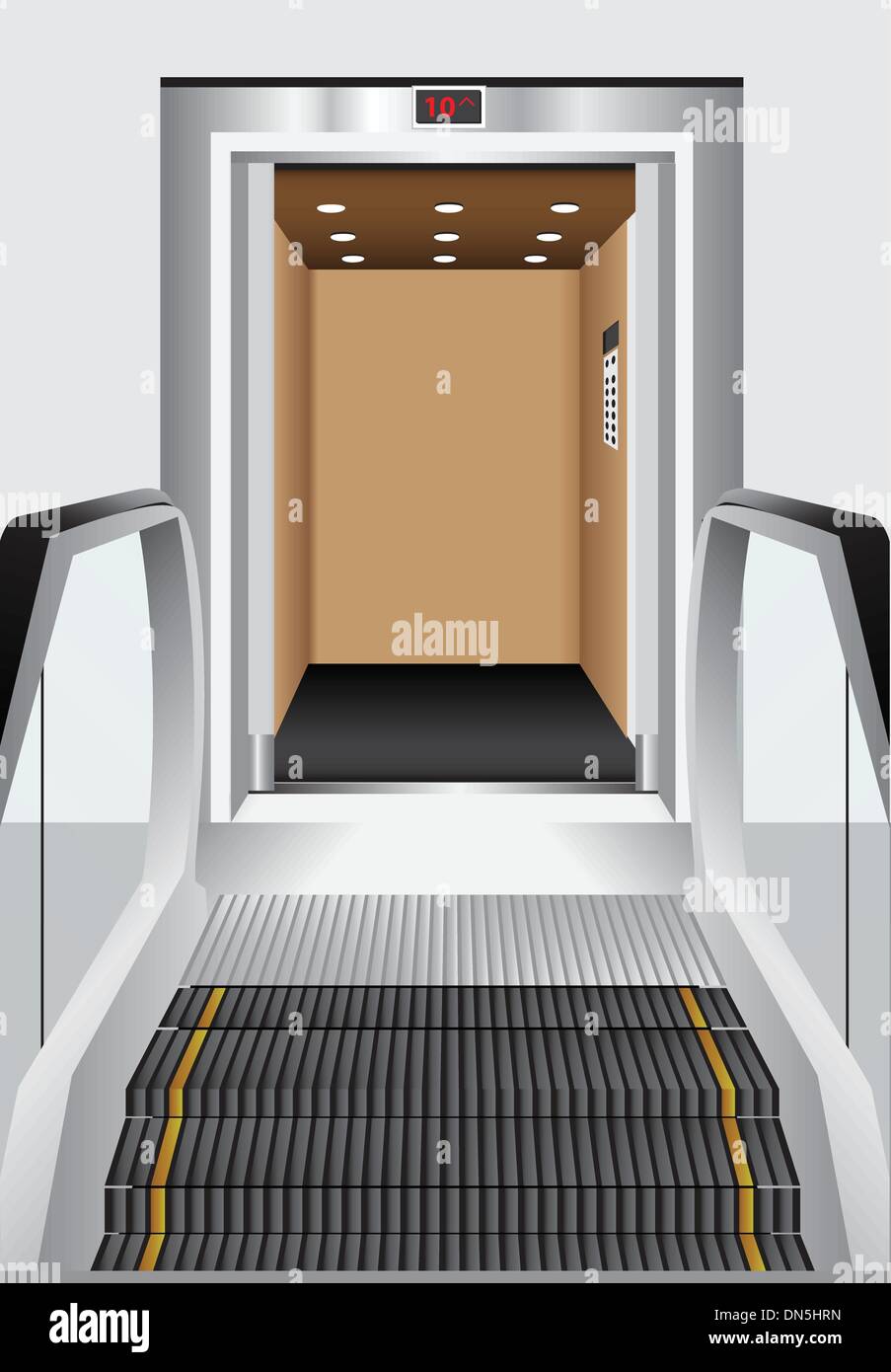 Ascenseur - escalator Illustration de Vecteur
