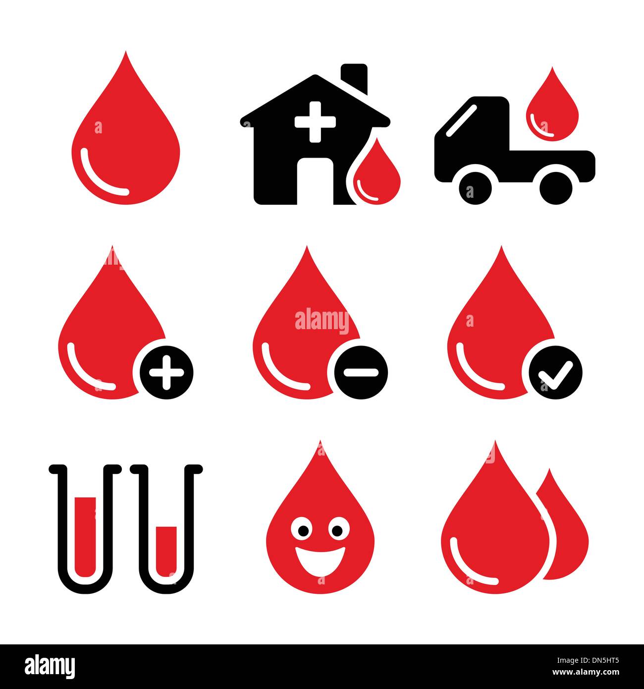 Don de sang vector icons set Illustration de Vecteur