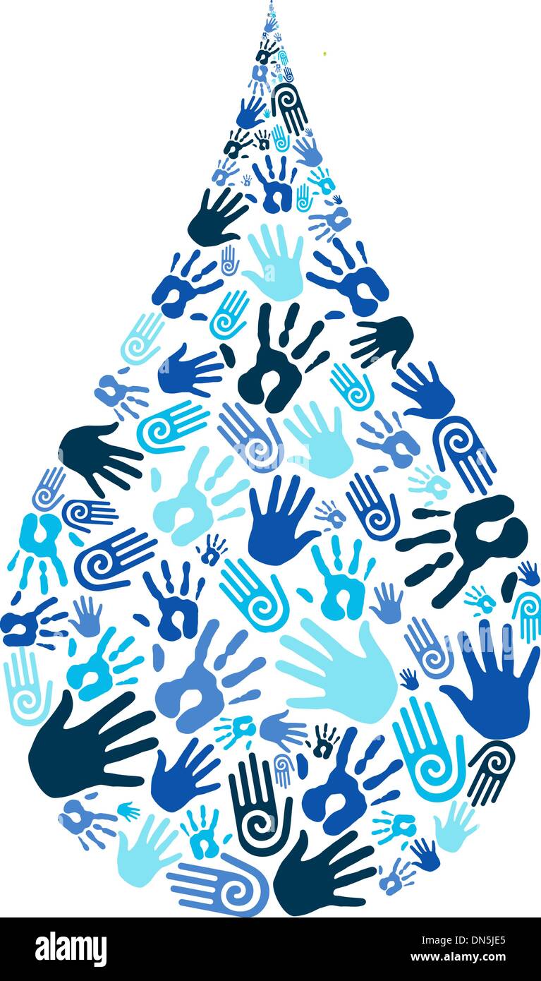 La diversité d'économiser de l'eau forme la main Illustration de Vecteur