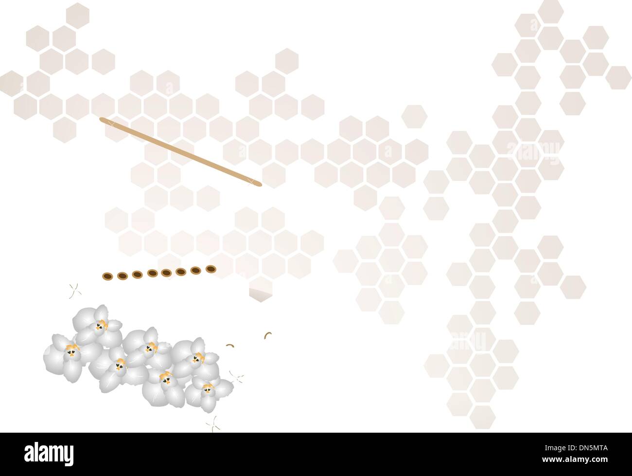 Angklung musicale et la Lune Orchid sur fond brun Illustration de Vecteur