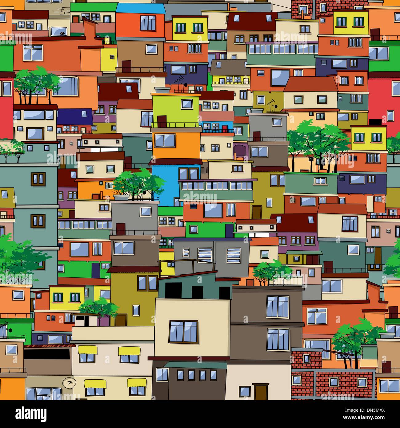 Ville de bande dessinée Illustration de Vecteur