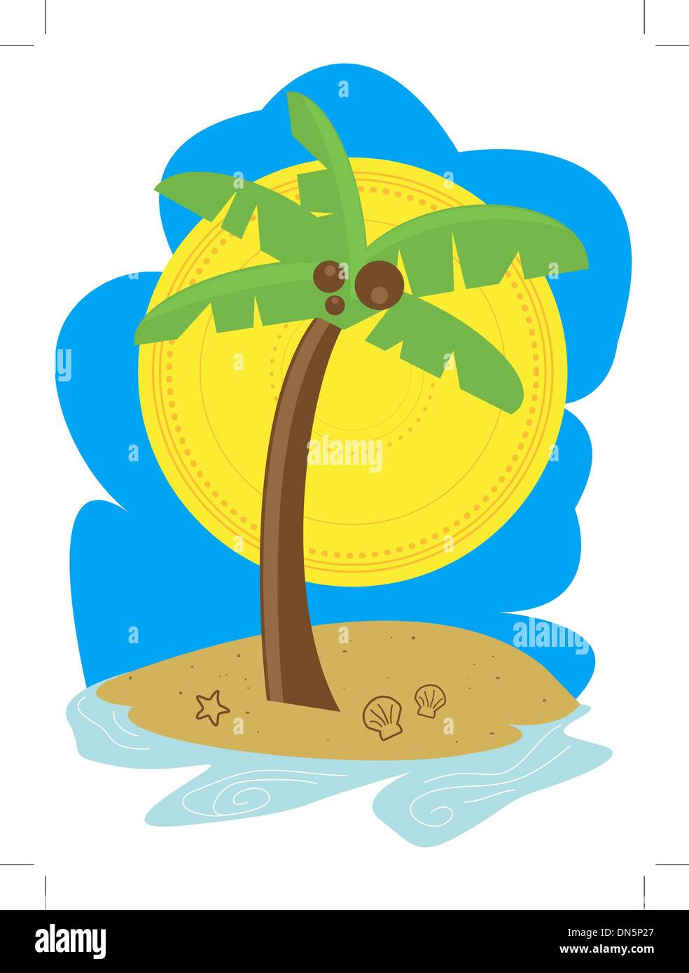 Palm Tree Beach Illustration de Vecteur