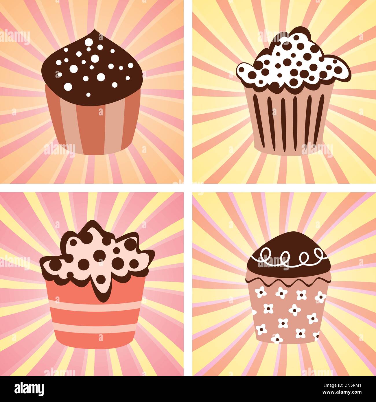 Cupcakes vector set Illustration de Vecteur