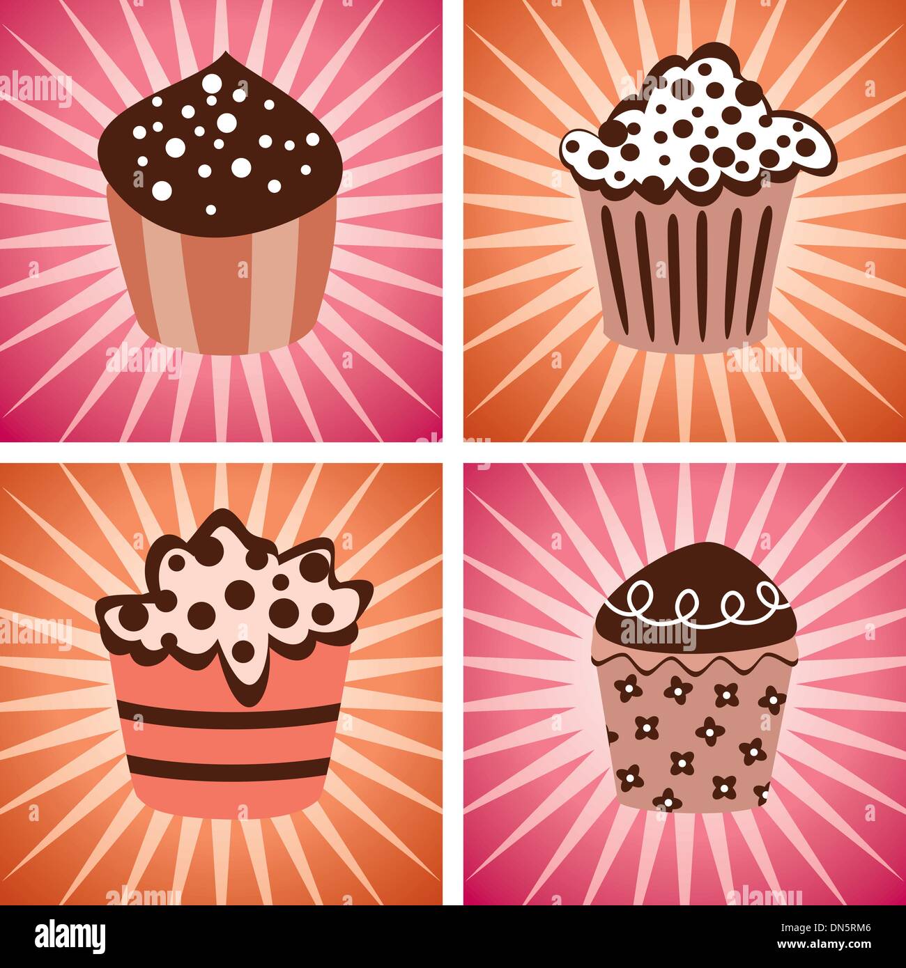 Cupcakes vector set Illustration de Vecteur