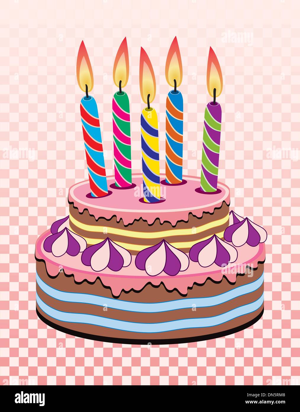 Gâteau d'anniversaire de vecteur Illustration de Vecteur