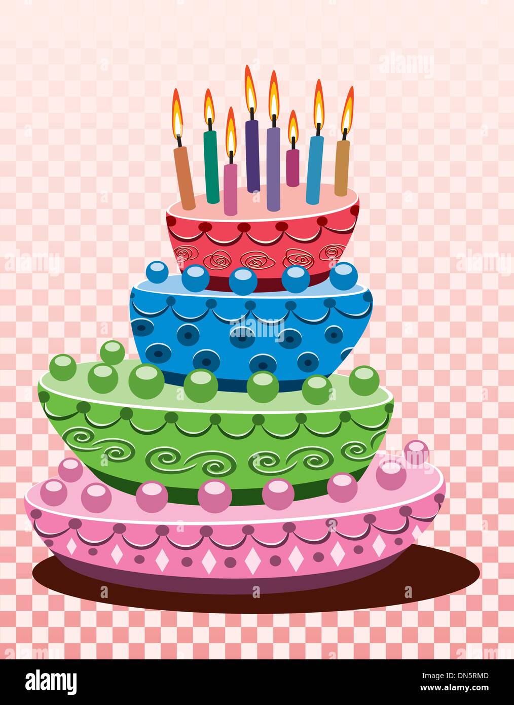 Gâteau d'anniversaire de vecteur Illustration de Vecteur