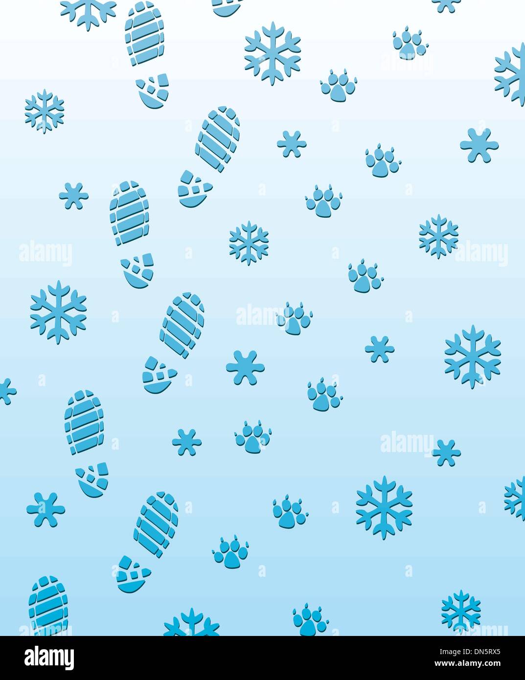 Empreintes sur la neige Illustration de Vecteur