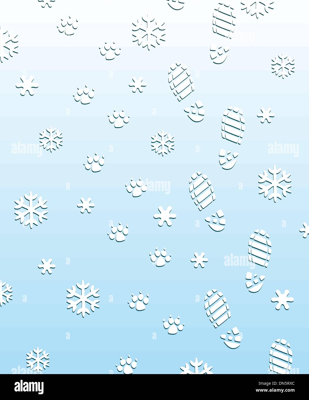 Empreintes sur la neige Illustration de Vecteur