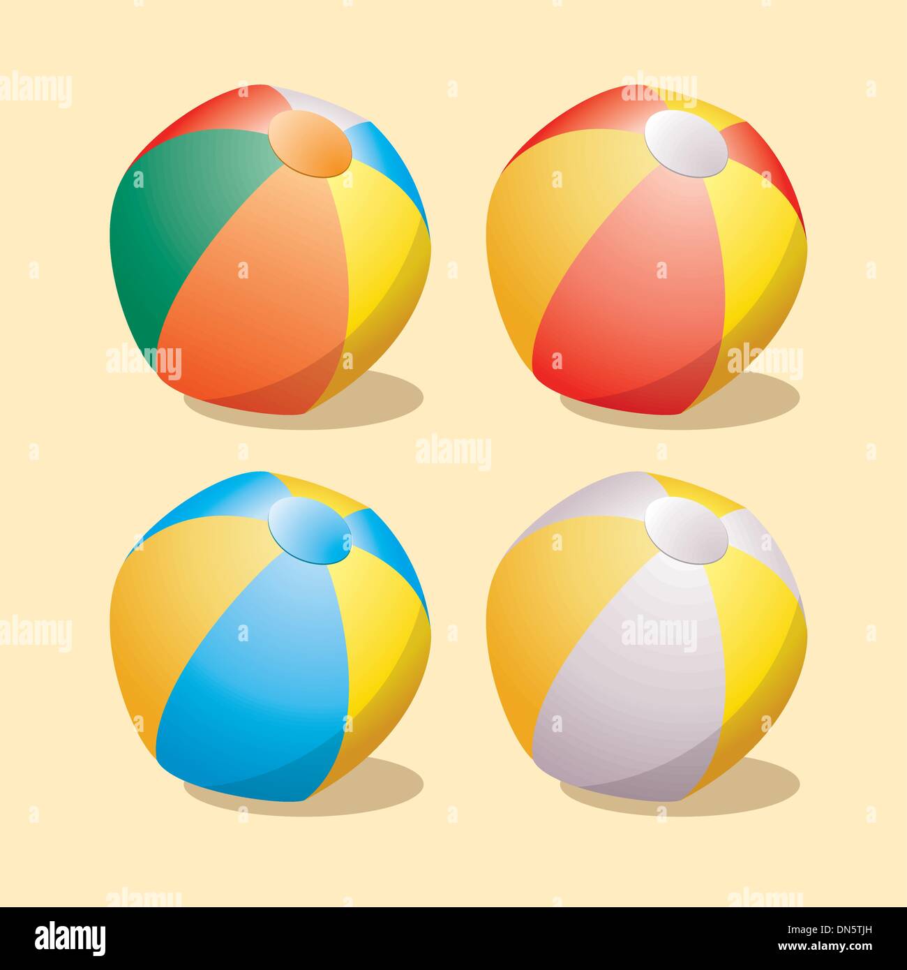 Vector set de ballons de plage Illustration de Vecteur