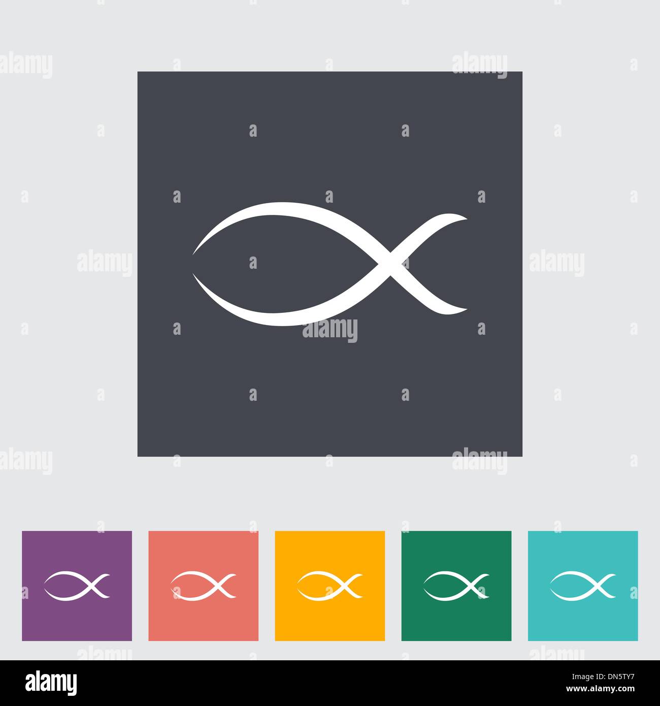 Seule l'icône poisson plat. Illustration de Vecteur