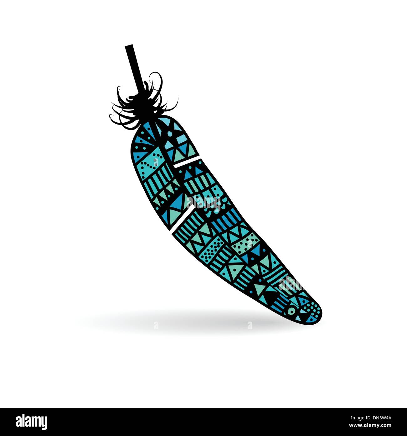 Aztec feather vector illustration de la main. Illustration de Vecteur