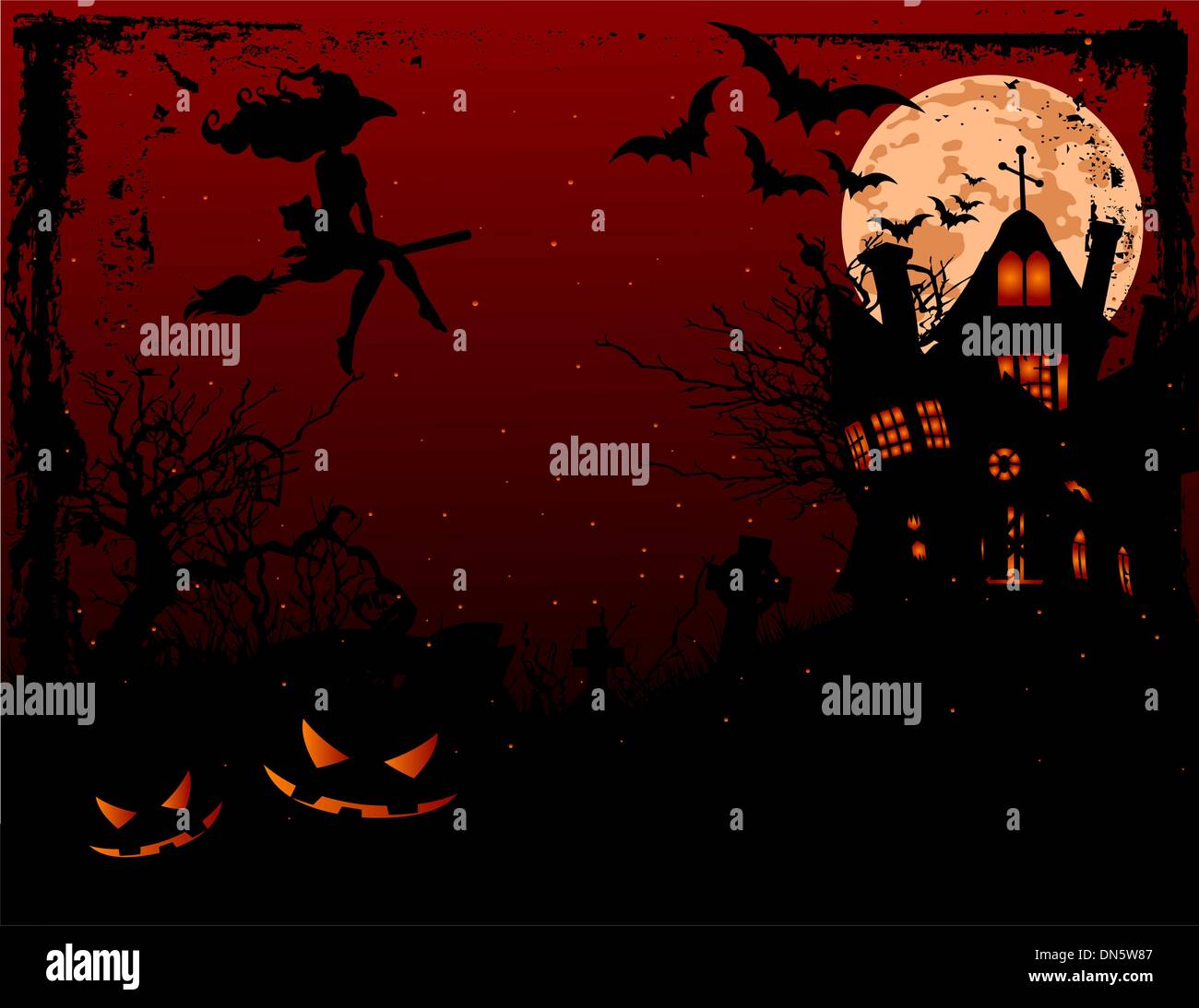 Illustration d'Halloween maison hantée Illustration de Vecteur