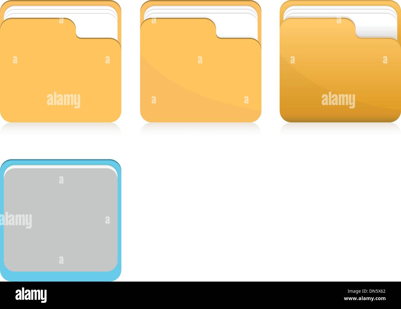 Vector set d'icônes de dossiers Illustration de Vecteur