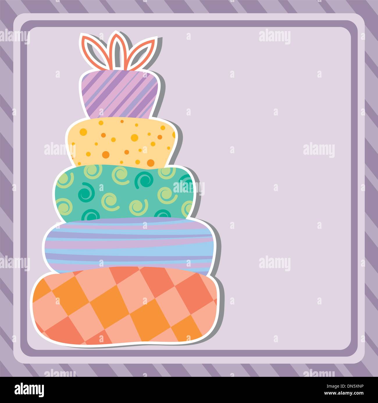 Carte avec gâteau d'anniversaire et copy-space Illustration de Vecteur