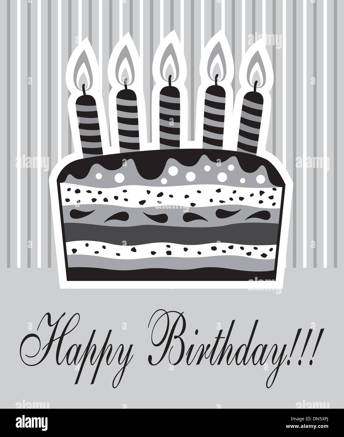 Gâteau d'anniversaire avec des bougies Illustration de Vecteur
