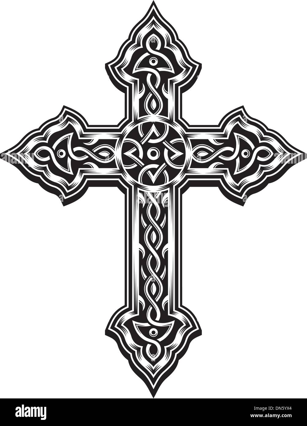 Croix chrétienne ornementé Illustration de Vecteur