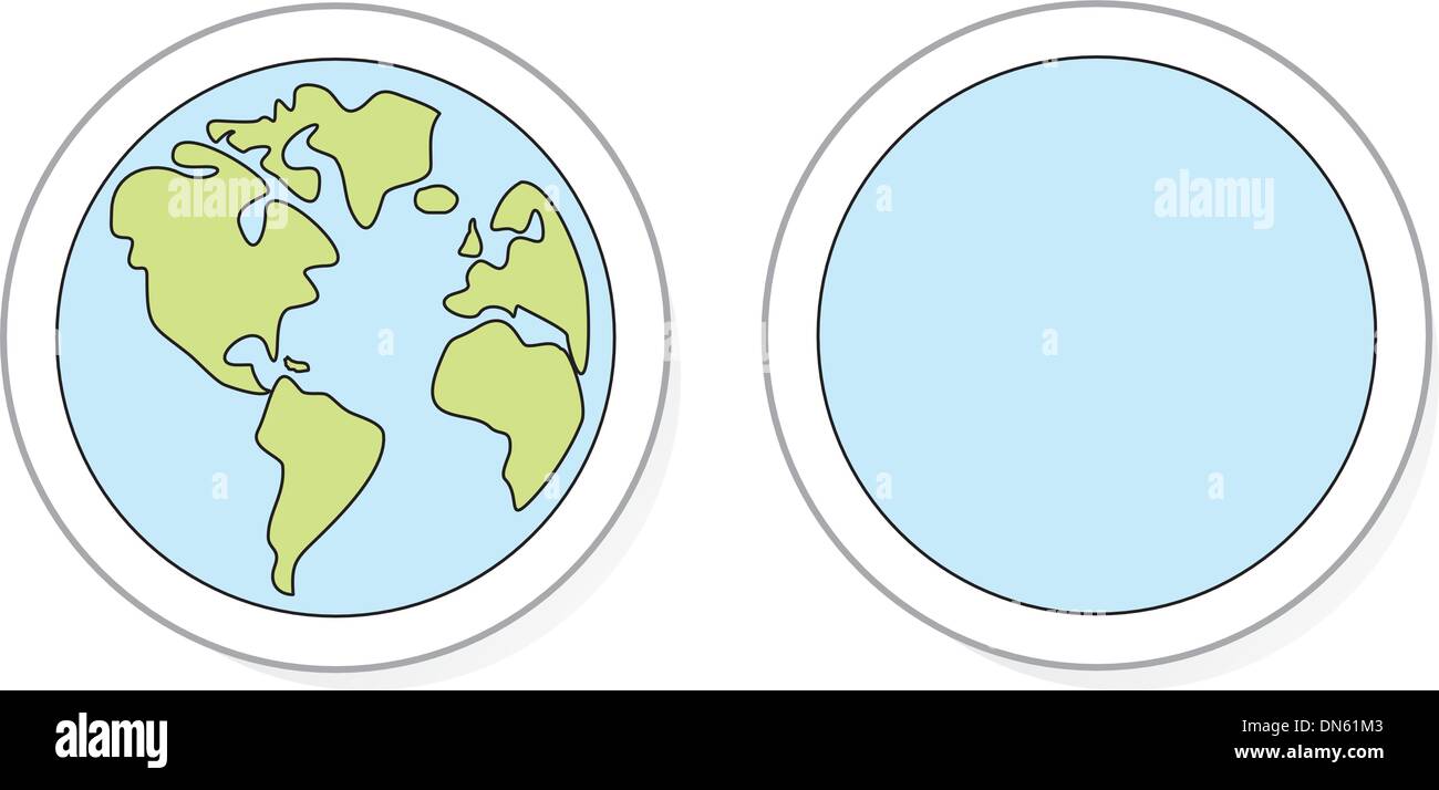 La planète terre écologie icône vecteur ou signer en vert et bleu - élément de design télévision doodle simplement Illustration de Vecteur