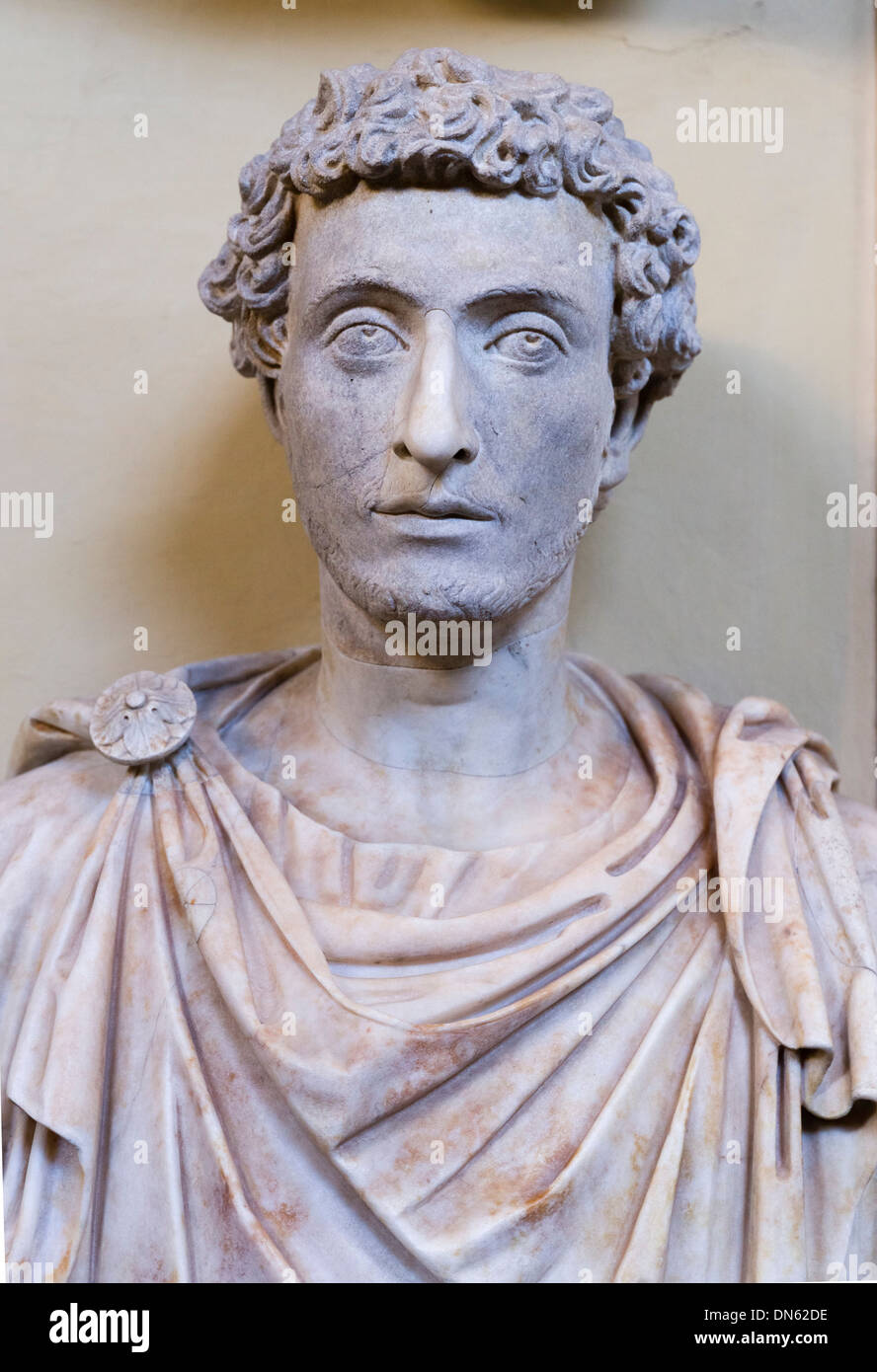 Buste romain, Musée Chiaramonti, Musées du Vatican, Cité du Vatican, Vatican, Rome, Latium, Italie Banque D'Images