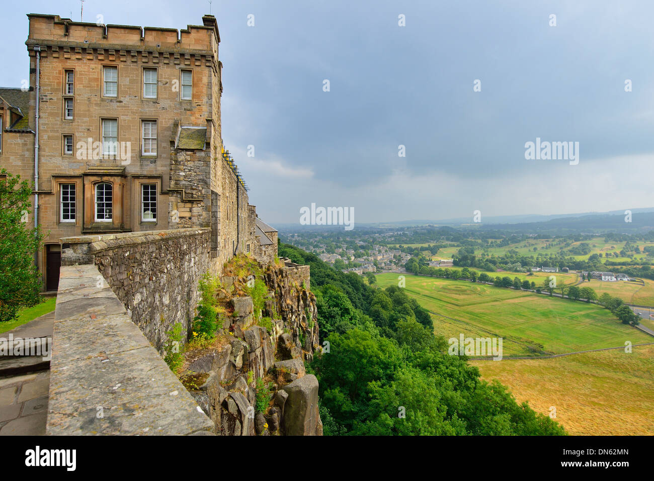 Vue depuis le mur de château, Château de Stirling, Stirling, Central, Ecosse, Royaume-Uni Banque D'Images
