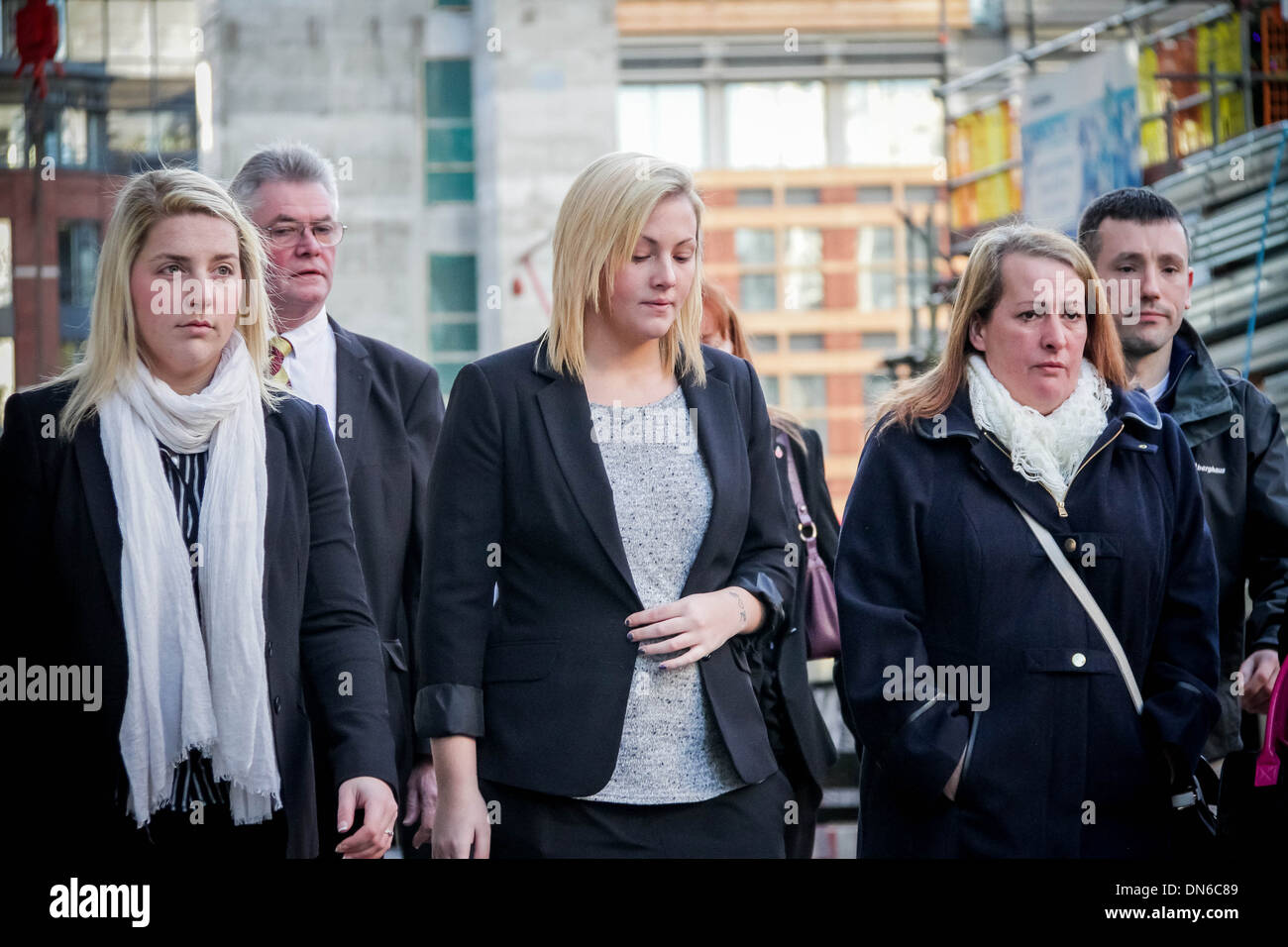 Lee Rigby arrivent à la famille cour Old Bailey à procès verdict à Londres. Banque D'Images