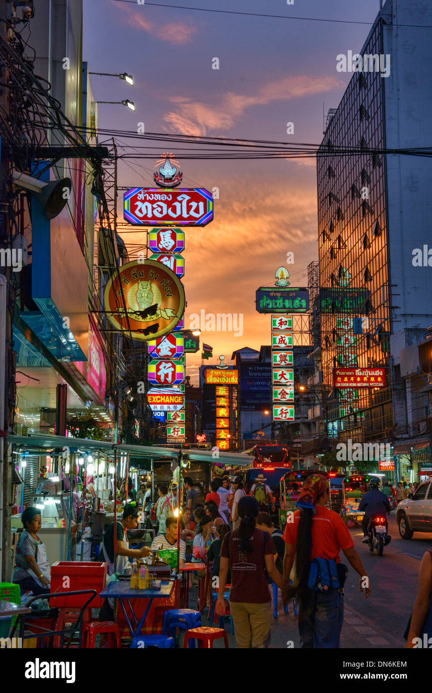 Des scènes de Chinatown à Bangkok, Thaïlande Banque D'Images