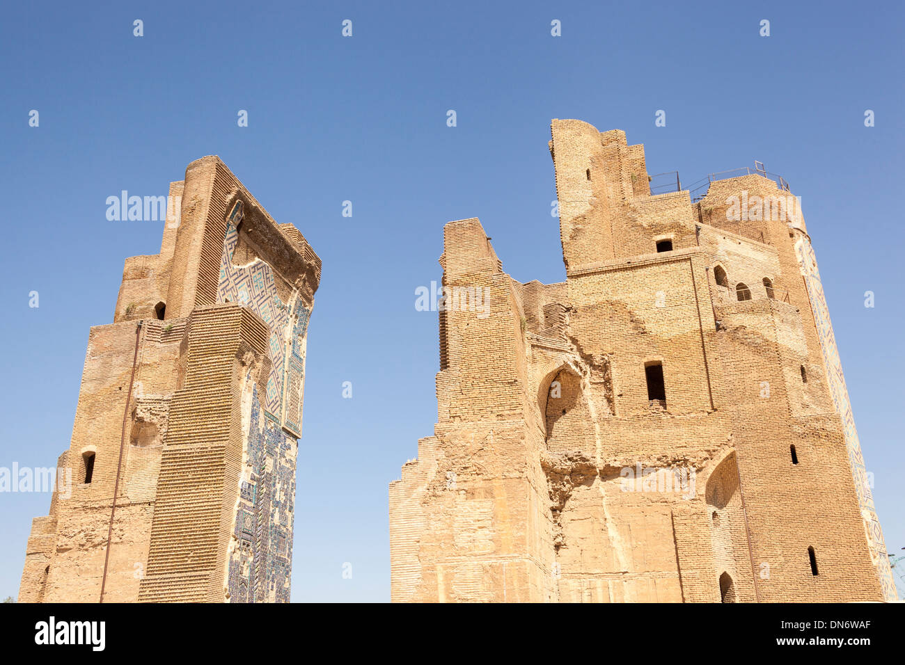 Reste de l'entrée de Ak Seraï Palace, également connu sous le nom de Ak Sarai, Ak Saray et White Palace, Shakhrisabz, Ouzbékistan Banque D'Images