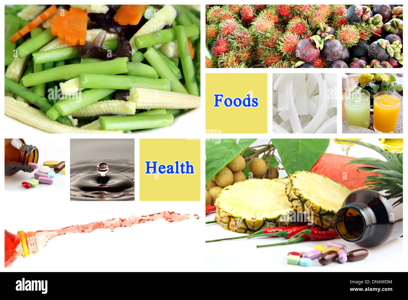 Le mélange photo aliments santé faire une bonne santé. Banque D'Images
