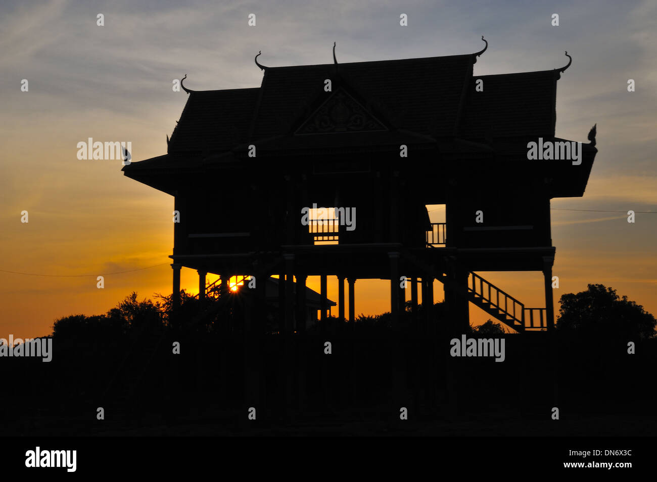 Quittant Kampong Phluk Banque D'Images