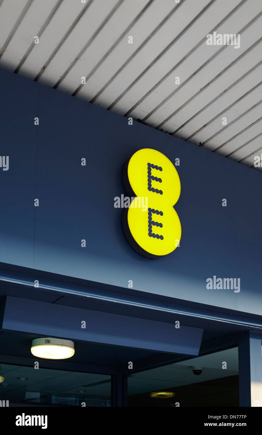 EE store front sign Banque D'Images