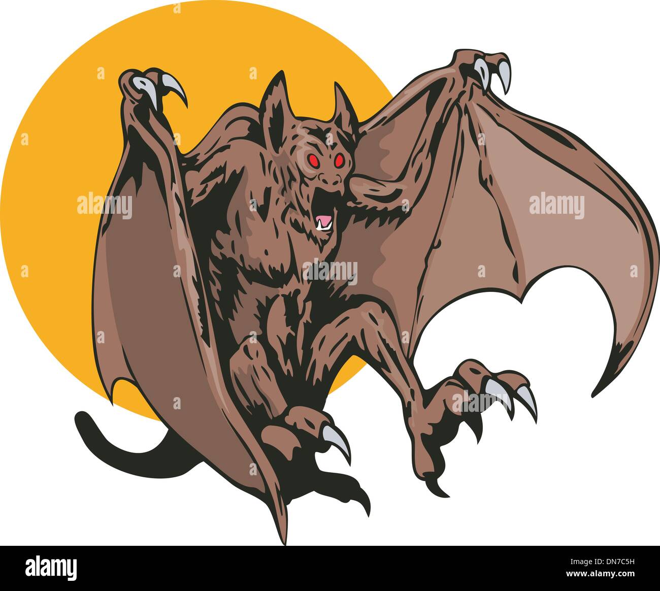 Bat Monster Retro Image Vectorielle Stock - Alamy