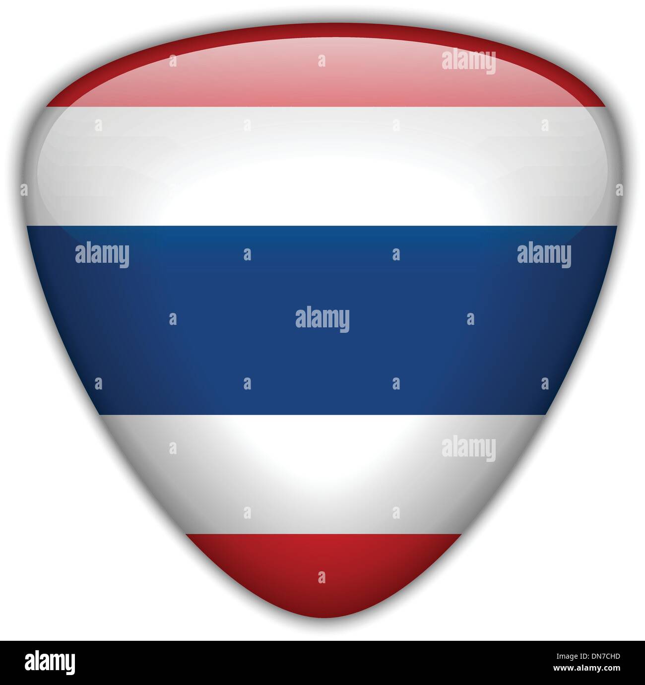 Drapeau Thaïlande Bouton brillant Illustration de Vecteur