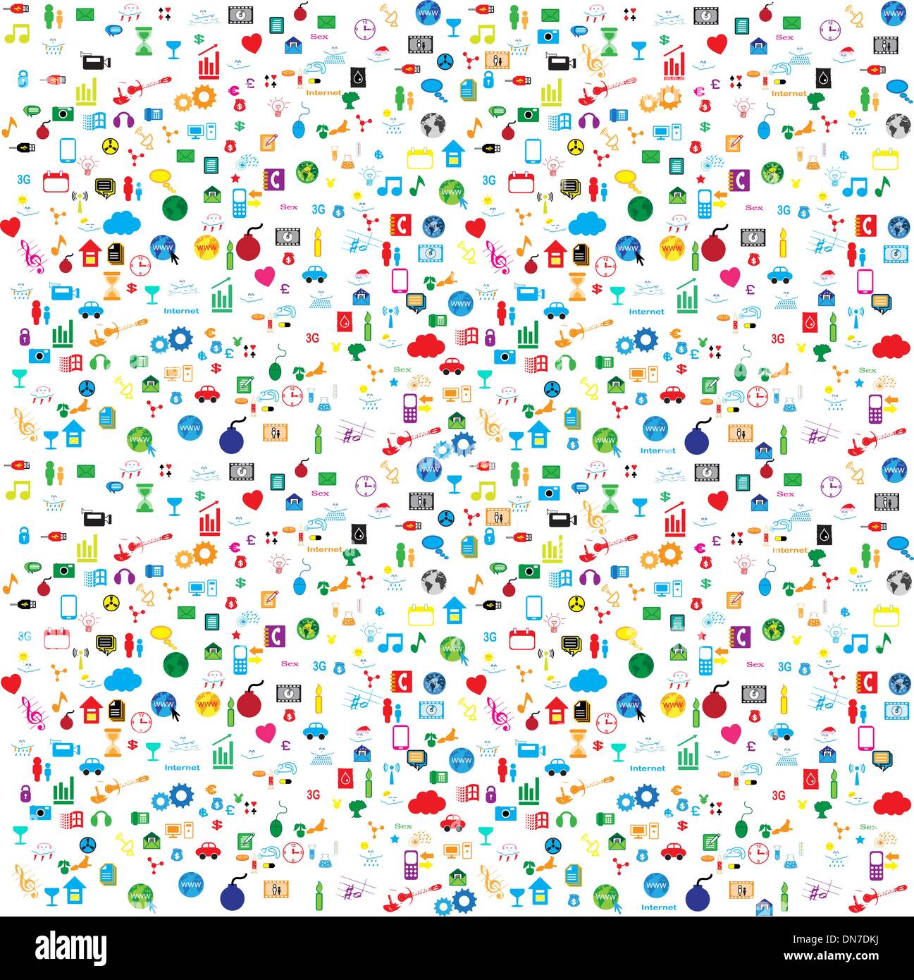 Réseau social icônes Icônes de médias avec l'arrière-plan Illustration de Vecteur