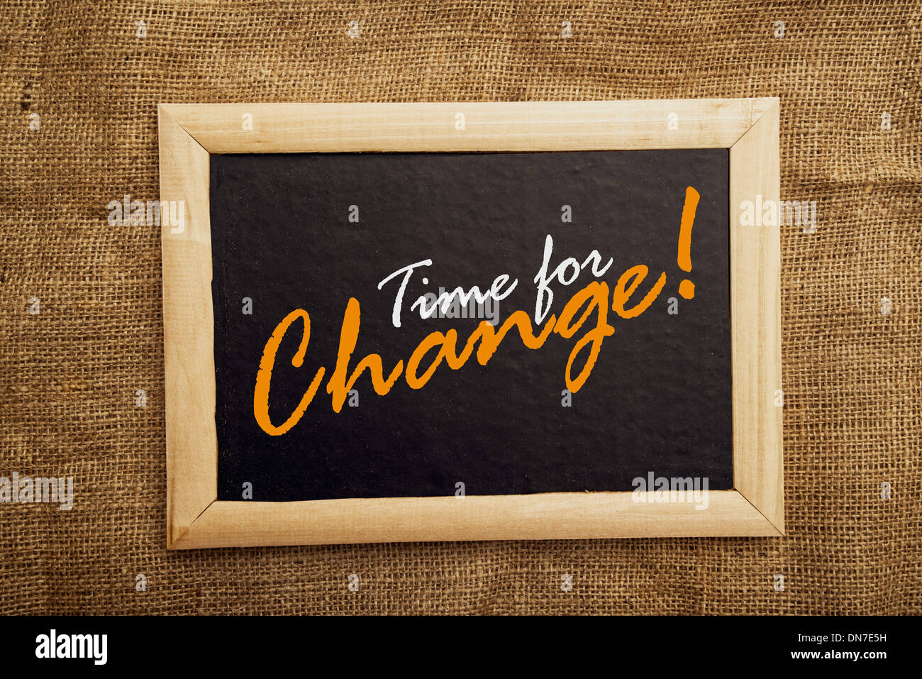 L'heure du changement, de motivation message sur tableau noir. Banque D'Images