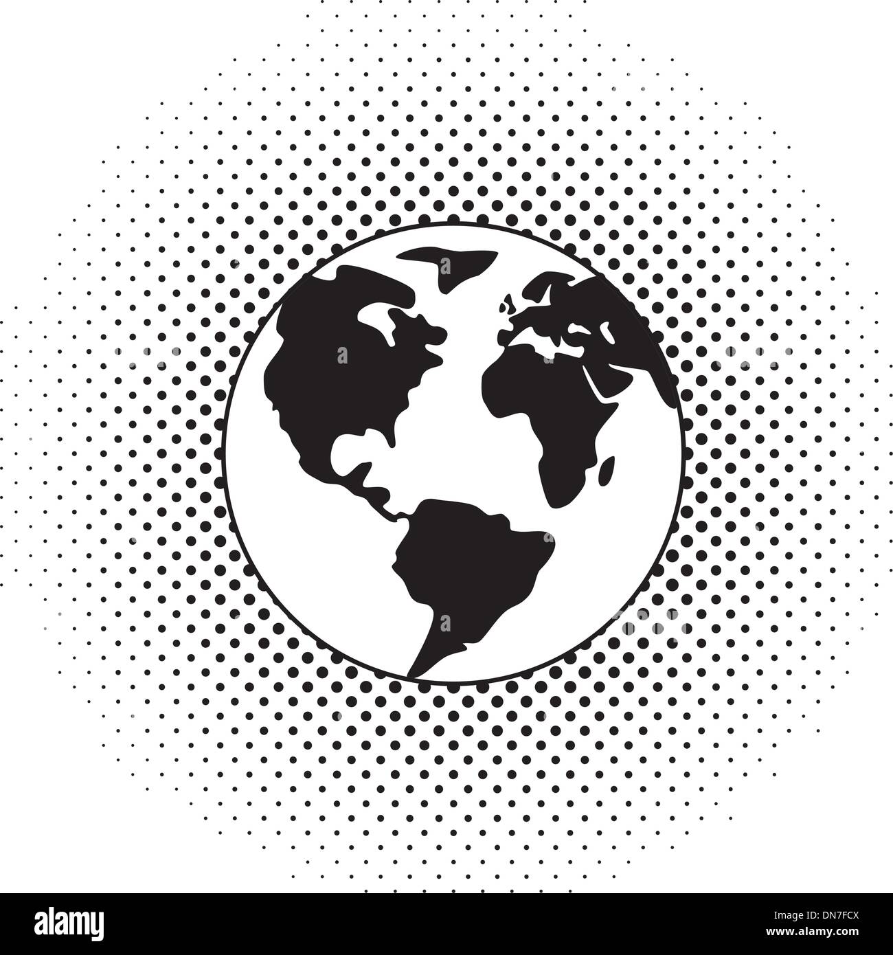 Vector globe terre noir et blanc Illustration de Vecteur