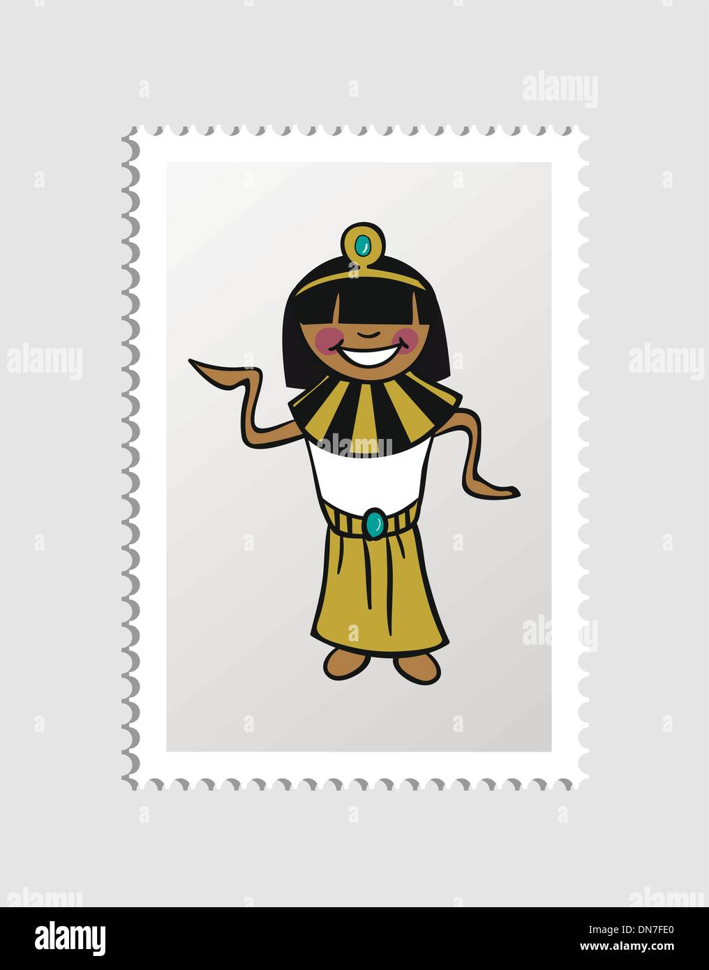 Timbre postal personnage égyptien Illustration de Vecteur