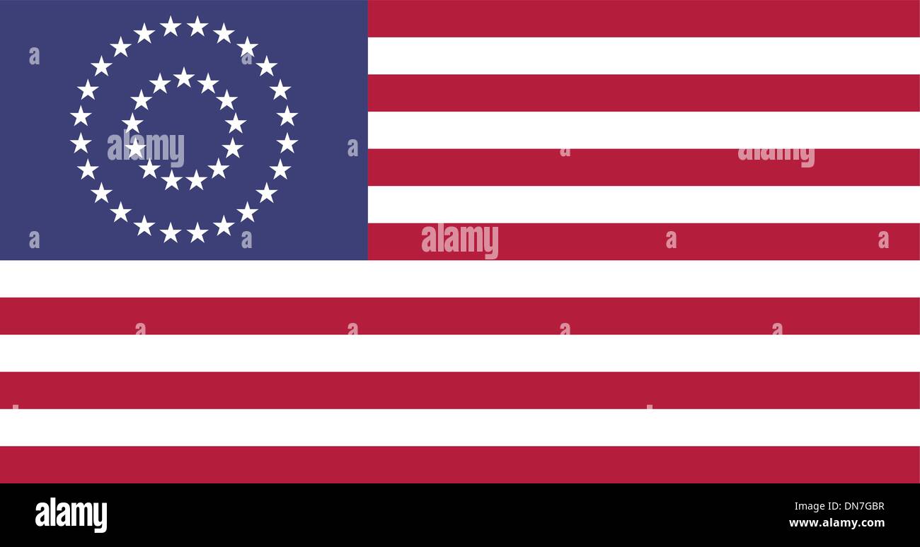 La guerre civile nous Union européenne -37 Star Medalion Drapeau- Télévision Illustration de Vecteur