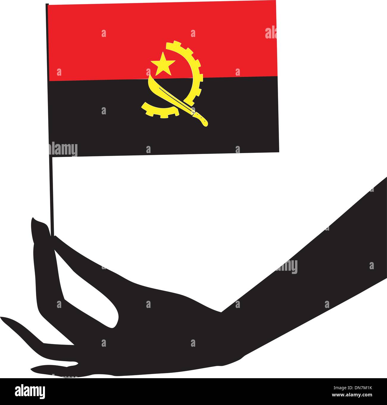 Drapeau de l'Angola dans sa main Illustration de Vecteur