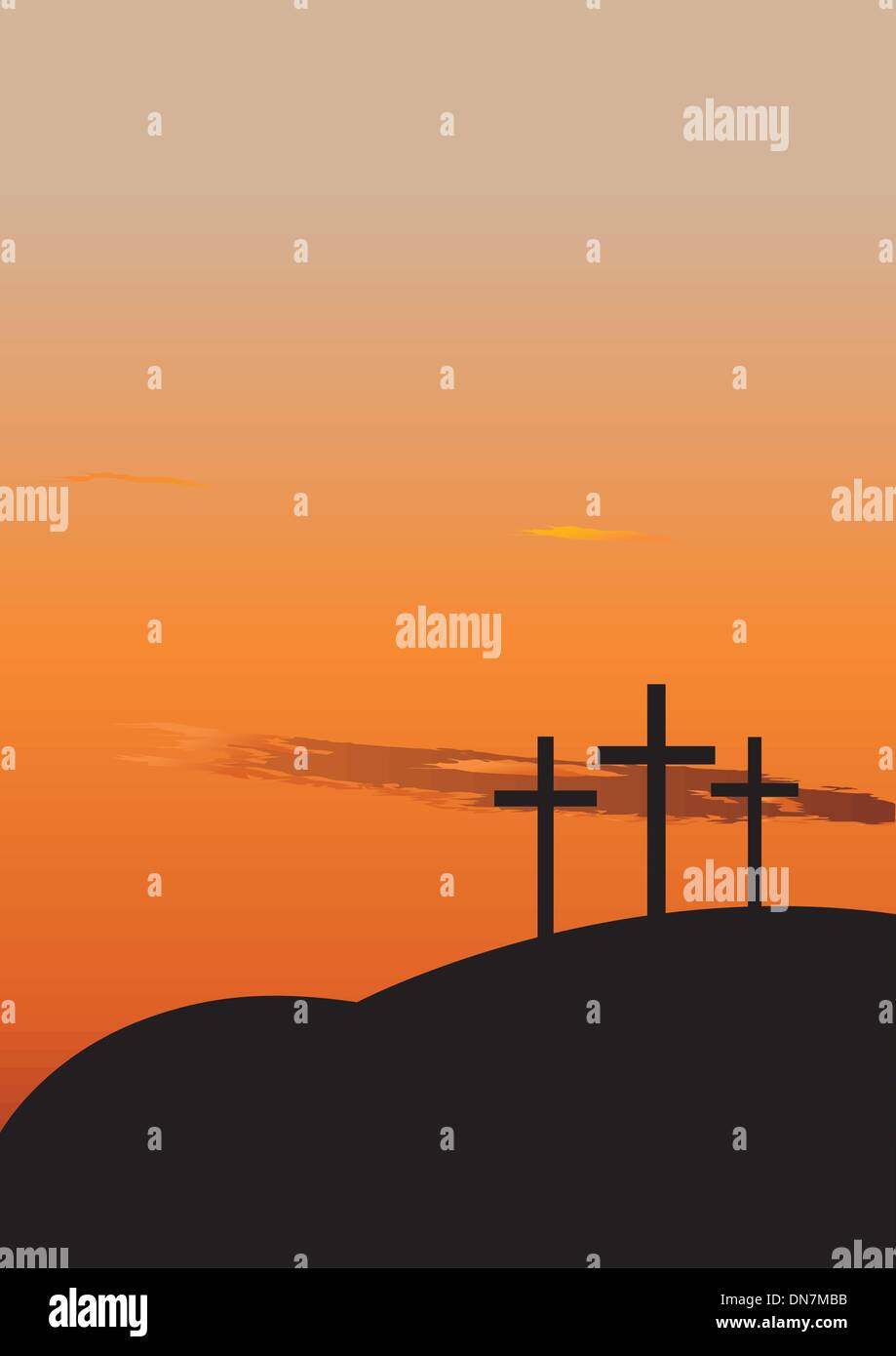 La crucifixion Illustration de Vecteur