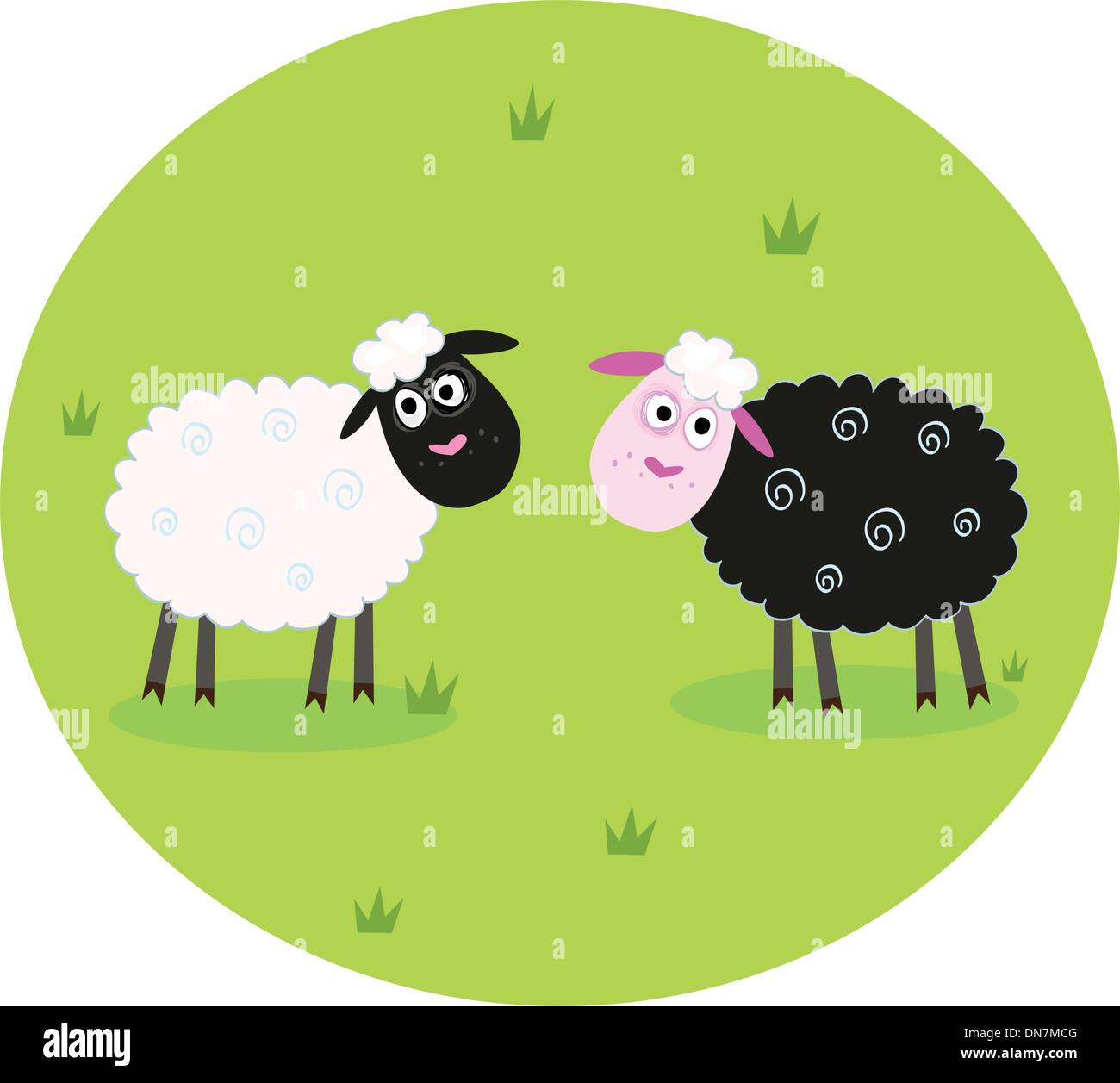 Mouton noir et blanc Illustration de Vecteur